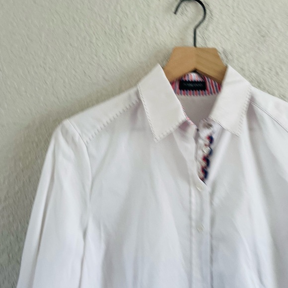 Schneider Salzburg White Button Up Blouse with Embroidered Trim - Picture 5 of 14